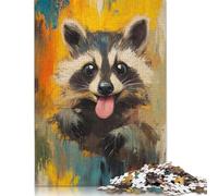 Rompecabezas de Mapache Abstracto, difícil desafío, 100% cartón Reciclado, Ideal para Mujeres y Hombres, Regalo para el Día de la Madre, 1000 Piezas (26 x 38 cm)