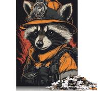 Rompecabezas de Mapache Bombero, desafiante y Estimulante, de cartón 100% Reciclado, Ideal para Adultos y Adolescentes, Regalo de cumpleaños, 1000 Piezas (75 x 50 cm)