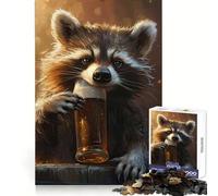 Rompecabezas de Mapache cervecero de 1000 Piezas para Adultos Fomenta la concentración, desarrolla la Habilidad y aprovecha Bien el Tiempo Intercámbialo fácilmente Sorpresa navideña (38x52cm)