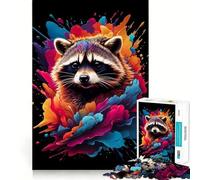 Rompecabezas de Mapache Colorido y difícil para Adultos, 1000 Piezas, Juguete de lógica Pura, Actividad para el hogar, Corte Limpio, Regalo Encantador (50x75cm)