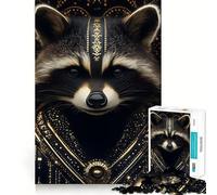 Rompecabezas de Mapache Dorado de 1000 Piezas para Adolescentes Refuerza la Memoria Divertido y Relajante Bordes Lisos Lista de Deseos de Papá Noel (38x26cm)