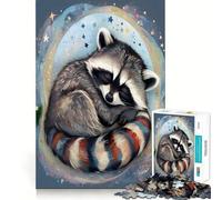 Rompecabezas de Mapache durmiendo con Estrellas para Adolescentes, 1000 Piezas, Juguete Inteligente, Tiempo Libre, Corte preciso, Regalo de Temporada 38x52cm