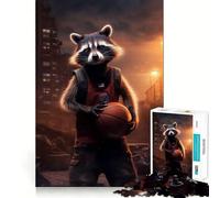 Rompecabezas de Mapache Jugador de la NBA para Adultos, 1000 Piezas, Juguete Intelectual, diversión Tranquila, Corte preciso, Lista de Deseos de Santa Claus (50x75cm)