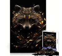 Rompecabezas de Mapache Negro y Dorado para Adultos, 1000 Piezas, Juego Inteligente, Divertido y Relajante, Ideal para armar, Regalo preciado (38x26cm)