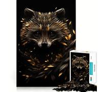 Rompecabezas de Mapache Negro y Dorado para Adultos, 1000 Piezas, Juego Inteligente, Divertido y Relajante, Ideal para armar, Regalo preciado (38x26cm)