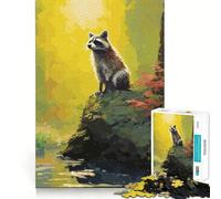 Rompecabezas de Mapache para Adultos, 1000 Piezas, Juego Inteligente, patrón Tranquilo y Relajante, Regalo increíble (38x26cm)