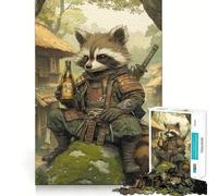 Rompecabezas de Mapache samurái para Adultos, 1000 Piezas, Rompecabezas para ejercitar la Mente, Ideal para el hogar, Regalo de cumpleaños (50x75cm)