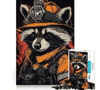 Rompecabezas de mapaches Bomberos para Adultos, 1000 Piezas, fortalecen la Memoria, alivian la ansiedad, Bordes Suaves, cálida Sorpresa (38x26cm)