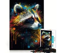 Rompecabezas de mapaches Pintados para Adultos, 1000 Piezas, para Mejorar la Memoria, aliviar el estrés, diseño para armar, Regalo Memorable (50x75cm)