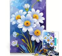 Rompecabezas de Margaritas Blancas de 1000 Piezas para Adolescentes Juego para estimular la Mente Montaje Firme y Seguro Actividad Divertida para Toda la Familia (50x75cm)