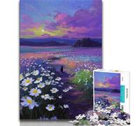 Rompecabezas de Margaritas y Gatos para Adolescentes, 1000 Piezas, para aliviar el estrés y Matar el Tiempo en casa, con póster a Juego y Hoja de Trivia de 38x26cm