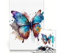 Rompecabezas de Mariposa en Acuarela de 1000 Piezas para Adolescentes Juego Que estimula el Cerebro Encaje Huecos Actividad Relajante para Grupos en Interiores (38x52cm)