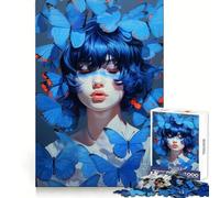 Rompecabezas de Mariposas Azules de 1000 Piezas Desarrolla tu Capacidad Mental Entretenimiento Cierre Seguro Regalo de cumpleaños (38x26cm)