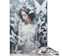 Rompecabezas de Mariposas Blancas, Juguete de descompresión, Rompecabezas Rectangular de Papel para niños y Adultos a Partir de 12 años, 1000 Piezas (26 x 38 cm)