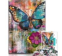 Rompecabezas de Mariposas de fantasía para Adultos 1000 Piezas Ideal para Adolescentes Regalos Juguetes educativos Juegos para aliviar el estrés y fomentar el Amor en Pareja (26x38cm)
