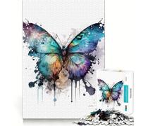 Rompecabezas de Mariposas en Acuarela de 1000 Piezas para Adolescentes Diversión para estimular la Mente Manualidad de Corte de Alta precisión Actividad Relajante para desconectar (38x52cm)