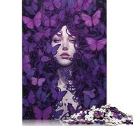 Rompecabezas de Mariposas moradas, Juguete de descompresión, cartón 100% Reciclado, para Adultos y Adolescentes, Regalo para el Día del Padre, 1000 Piezas (26 x 38 cm)