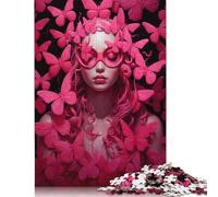 Rompecabezas de Mariposas Rosas, Rompecabezas de cartón Premium para niños y Adultos a Partir de 12 años 1000 Piezas (26 x 38 cm).