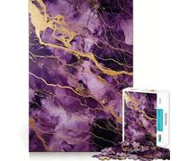 Rompecabezas de mármol Morado y Dorado para Adolescentes, 1000 Piezas, Juguete Intelectual, Escape Tranquilo, Corte de Calidad, Regalo de Temporada (50x75cm)