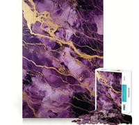 Rompecabezas de mármol Morado y Dorado para Adolescentes, 1000 Piezas, para Fortalecer la Memoria, Momentos de Paz, Regalo clásico (38x52cm)