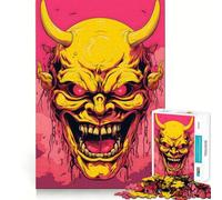 Rompecabezas de máscara Oni Amarilla para Adolescentes,1000 Piezas,Juego de Habilidades mentales,Cortado con láser para un Ajuste, Tiempo de Tranquilidad,Ejercicio Mental en casa (38x52cm)
