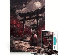 Rompecabezas de máscara Oni con Puerta Torii para Adultos, 1000 Piezas, para Fortalecer la Memoria, Actividad para el hogar, Bordes limpios, Regalo Festivo (38x52cm)