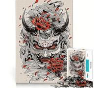 Rompecabezas de máscara Oni de 1000 Piezas para Adultos Regalos Divertidos y de Ocio Precioso Regalo (38x52cm)