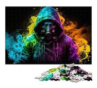 Rompecabezas de máscaras de Gas de Colores para Adultos, 1000 Piezas de Madera, desafiante Rompecabezas para Adolescentes, diversión Familiar, 50x75cm/19,68x29,52 Pulgadas