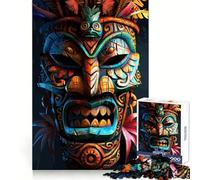 Rompecabezas de máscaras de tribus indígenas Tiki para Adolescentes, 1000 Piezas, para Fortalecer la Memoria, calmar la Mente, un desafío Diario y Alegre, (38x26cm)