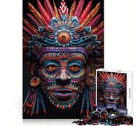 Rompecabezas de máscaras indígenas Huchiol para Adultos, 1000 Piezas, Mente aguda, Colores Brillantes, Actividad Familiar, Arte de Pared (50x75cm)