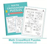 Rompecabezas de Matemáticas: Multiplicación y División del 1 , Tabla de , Desafíos de Cruz y Raya, Materiales Educativos para de 3º a 5º Grado, Cuaderno de Matemáticas