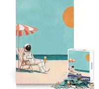 Rompecabezas de Mediados de Siglo Playa de los Astronautas para Adolescentes, 1000 Piezas, para ejercitar la Mente, fácil relajación, Bordes Uniformes, Regalo Original (50x75cm)