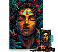 Rompecabezas de meditación Shiva de 1000 Piezas para Adolescentes, Juguete para estimular la lógica, Juego Relajante, Arte de Borde Premium, Coleccionable 38x26cm
