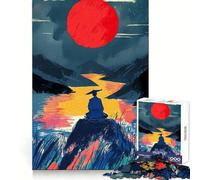 Rompecabezas de Meditaciones Samurai para Adolescentes, 1000 Piezas, Mejora la Memoria, Alivia la Tensión, Obra de Arte de Borde Fino (38x26cm)
