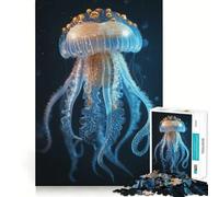 Rompecabezas de Medusas con 1000 Piezas Juego de concentración Mental Diseño de Ajuste Huecos Desafío Interactivo para el Cerebro en casa (38x26cm)