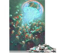 Rompecabezas de Medusas de Acuarela, Divertido Rompecabezas de cartón Premium para niños y niñas, 1000 Piezas (75 x 50 cm)