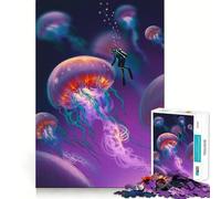 Rompecabezas de Medusas en Acuarela 1000 Piezas Juguete para desarrollar la Capacidad cognitiva Superficie Lisa y sin Rebabas Actividad Relajante para Grupos en Interiores (38x52cm)