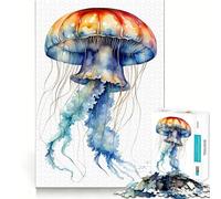 Rompecabezas de Medusas en Acuarela con 1000 Piezas Juego Divertido con tecnología Avanzada de Corte láser Juguete de Entretenimiento para Interiores (50x75cm)