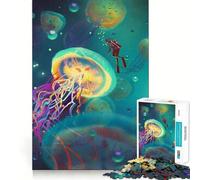 Rompecabezas de Medusas en Acuarela de 1000 Piezas para Adultos Juego Divertido y fácil de armar Ideal para divertirse en Familia (38x52cm)