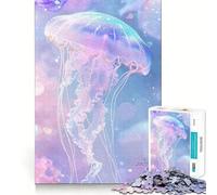 Rompecabezas de Medusas en Acuarela Pastel de 1000 Piezas para Adolescentes Juguete de lógica Clara, Ligero y Relajante Corte Perfecto Regalo conmovedor (38x26cm)