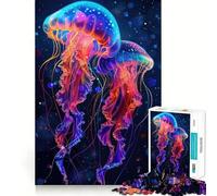 Rompecabezas de Medusas neón de 1000 Piezas para Adultos Juguete de lógica Clara, Divertido y Relajante Corte Perfecto Regalo Elegante (50x75cm)