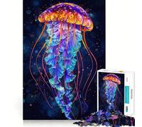 Rompecabezas de Medusas neón para Adolescentes, 1000 Piezas, Juguete para ejercitar la Mente y aliviar el estrés, Corte Premium, Regalo increíble (50x75cm)