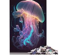 Rompecabezas de Medusas neón V2, diversión Familiar, 100% cartón Reciclado, para niños y Adultos a Partir de 12 años, 1000 Piezas (26 x 38 cm)