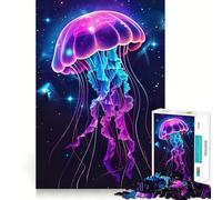 Rompecabezas de Medusas Vibrantes,1000 Piezas,Juego Divertido sin Rebabas,Piezas de Corte Limpio,portátil,Ideal para Viajes (38x26cm)