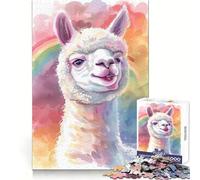 Rompecabezas de Meme de Alpaca de 1000 Piezas para Adolescentes Memoria aguda, Tranquilidad, Ocio, Bordes limpios, Regalo Festivo (38x52cm)