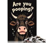 Rompecabezas de Meme de Vaca Haciendo Caca, desafío difícil, Rompecabezas de cartón 100% Reciclado para Adultos Mayores de 12 años, 1000 Piezas (75 x 50 cm)
