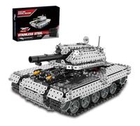Rompecabezas de metal 3D, kit de modelo de tanque de metal, modelo de vehículo de orugas, modelo de vehículo de oruga con torre para proyectiles blandos inflamables, adecuado como decoración