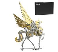 Rompecabezas de metal 3D para adultos, 121 piezas 3D mecánico, punk, criatura mítica, kit de modelo de unicornio elevado, adorno artístico creativo para el hogar y la oficina