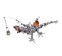 Rompecabezas de metal 3D para adultos, kit de modelo de lagarto mecánico Cyberpunk y Steampunk con luz LED, exhibición creativa de moda y regalo de montaje (1100 piezas/versión 2.0)