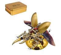 Rompecabezas de metal 3D para adultos, kit de modelo mecánico punk de Hércules Beetle con luz LED colorida, adorno artístico creativo para el hogar y la oficina